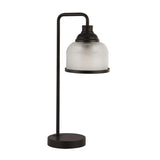 Table Lamp - Black Metal & Holophane Glass (0483HIG11BK)