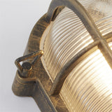 Outdoor Bulkhead Oval - Gold tarnished metal, clear glass (0483BUL61402BG)