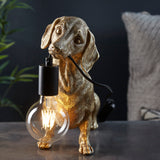 Dachshund Vintage Gold Table Lamp (0711DAC101187)