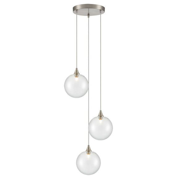 3 Light Cluster Satin Nickel with Clear glass (0194GAL24533364)