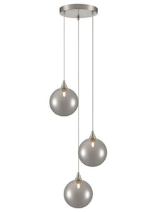 3 Light Cluster Satin Nickel with Smoked glass (0194GAL24533365)