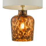 Dual Table Lamp with Tortoiseshell Glass With Shade (0183LEA4206)