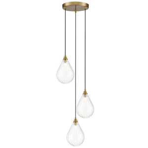 3 Light Cluster Aged Brass with Clear glass (0194PER24683354)
