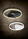 LED Integrated Ventilator Fan in Black Matt and Gold Finish (1542BORR67083132)