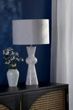 White Glass Table Lamp With Shade (0183RHE422)
