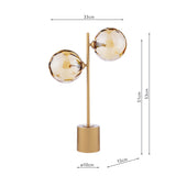 2 Light Table Lamp Matt Gold & Champagne Dimpled Glass (0183SPI423511)