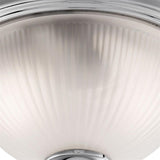 2 Light Bathroom Ceiling Flush Fitting - Chrome & Glass IP44 (0483AME4042)