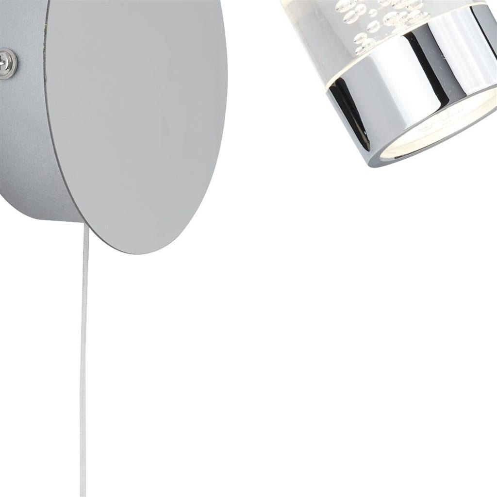 1 Light LED Bathroom Spotlight Chrome & Acrylic, IP44 (0483BUB4411CC