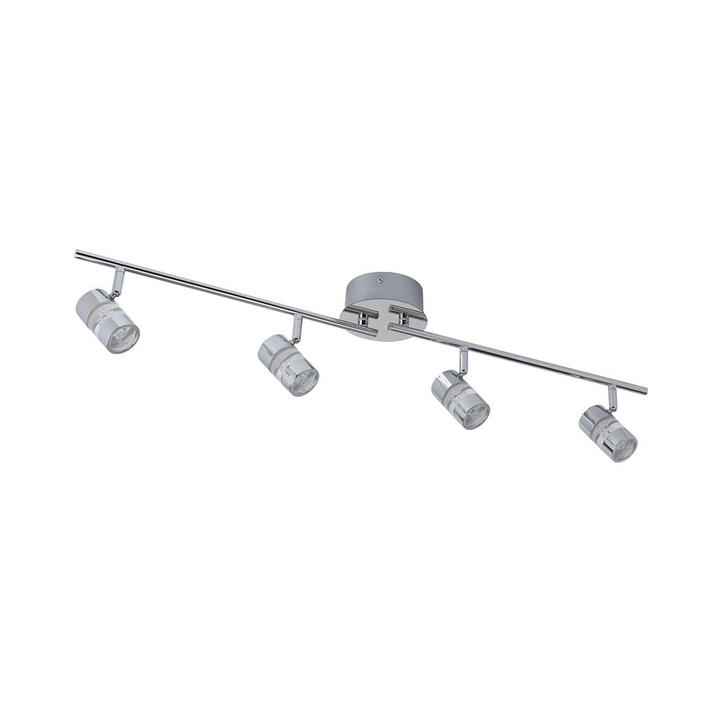 4 Light LED Bathroom Spotlight Chrome & Acrylic, IP44 (0483BUB4414CC
