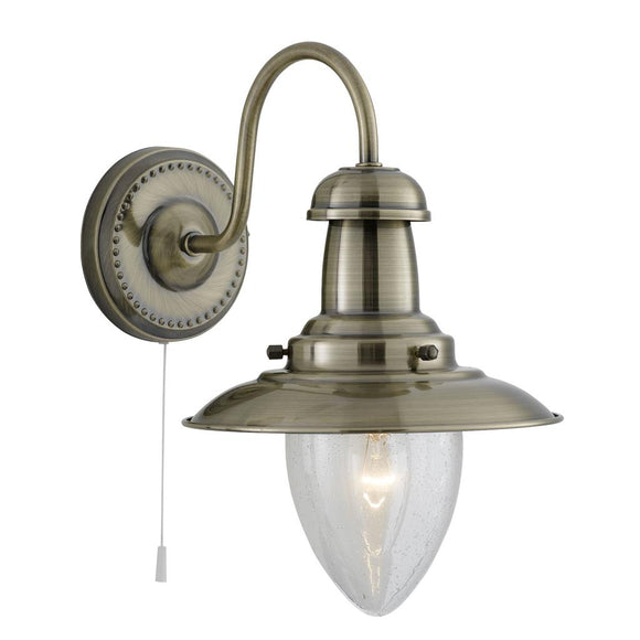 Wall Light - Antique Brass & Seeded Glass (0483FISII53311AB)