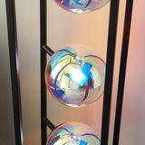 3 light Floor Lamp in Matt Black with Iridescent Glass (0711IRI97138)
