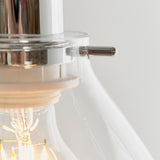 A simple glass non electric pendant with a chrome effect trim (0711ELS60874)