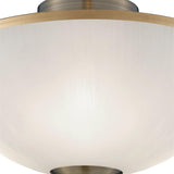 3 Light Flush Ceiling Light - Antique Brass & Acid Glass (0483LEE6580AB)