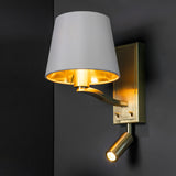 Wall light and Spotlight finished in brushed satin gold plate (0711HAR69092)