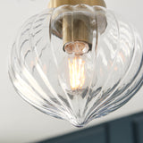 1 Light Semi Flush finished in Antique Brass Plate and Ribbed Glass  (0711ADD97684)