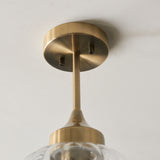 1 Light Semi Flush finished in Antique Brass Plate and Ribbed Glass  (0711ADD97684)