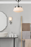 1 Light Bathroom Flush Polished Chrome Opal Glass IP44 (0183CAD0150)