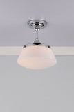 1 Light Bathroom Flush Polished Chrome Opal Glass IP44 (0183CAD0150)