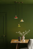 1 Light Pendant Natural Brass with Olive Green Shade (0183HAD014007)