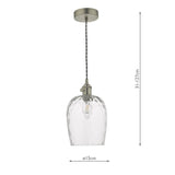1 Light Pendant Antique Chrome with Dimpled Glass Shade (0183HAD016103)