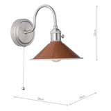 Wall Light Antique Chrome with Umber Shades (0183HAD076108)