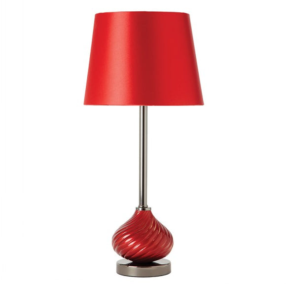 1 Light Table Lamp in Antique Brass and Red Shade Included (0711HATTLRE)