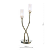 2 Light Table Lamp Antique Brass (0183MOR4075)