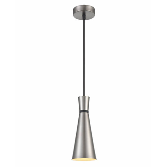 1 Small (100mm) Light pendant - Satin nickel with black accent  (0194HAPPCH233)