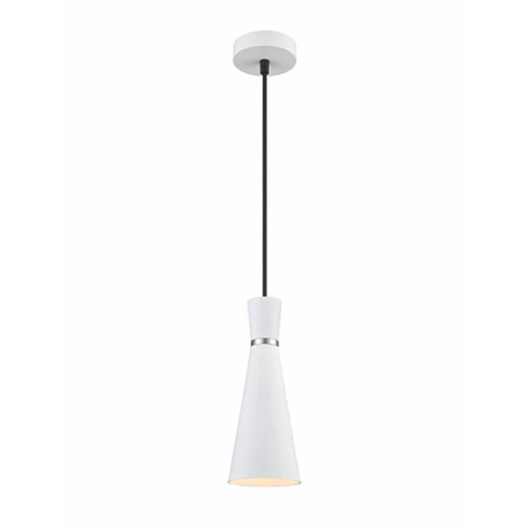 1 Small (100mm) Light pendant - Satin white with chrome accent  (0194HAPPCH234)