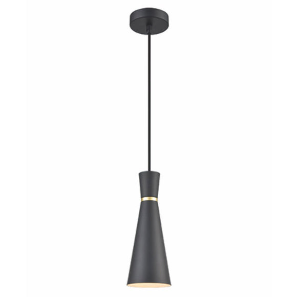 1 Small (100mm) Light pendant - Black with brass accent (0194HAPPCH235)