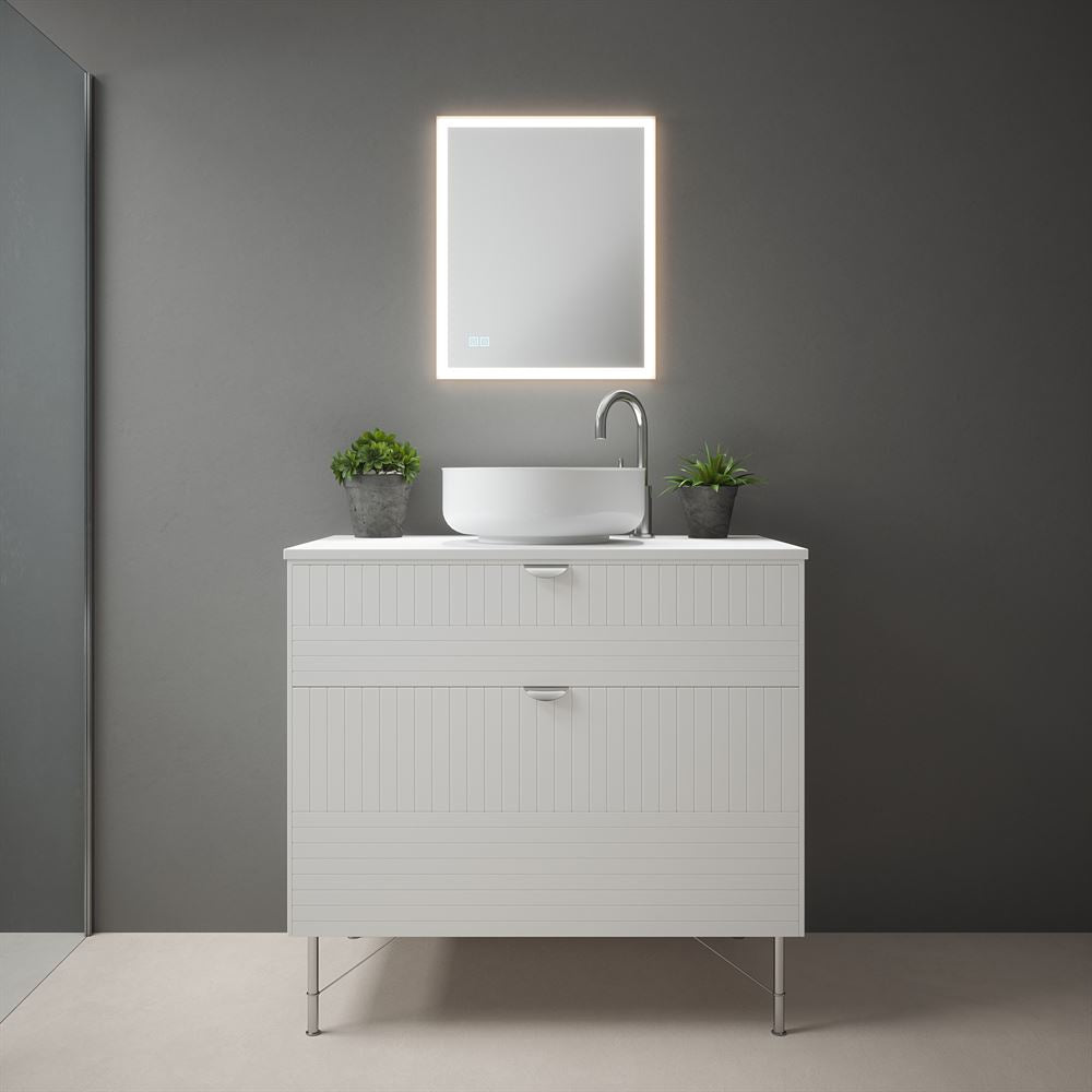 Tunable CCT LED Bathroom Mirror 500 x 600 mm IP44 Dimmable Demister (1