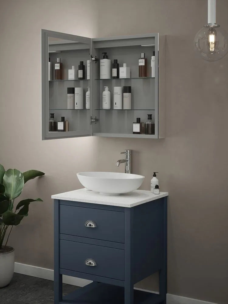 Bathroom mirror cupboard online with shaver socket