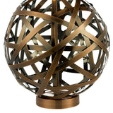 Woven Antique Copper Ball with Matching Lined Shade Table Lamp (0183VOY4264)