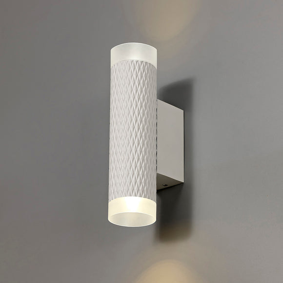 Wall Lamp, 2 x GU10, Sand White/Acrylic Rings (BUSTER213)