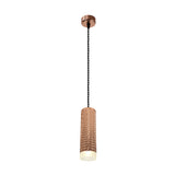 1 Light 20cm Pendant in Rose Gold/Acrylic Ring (BUSTER204)