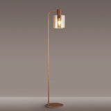1 Light Floor Lamp (Large), Mocha / Amber Glass (1230CHE300A)