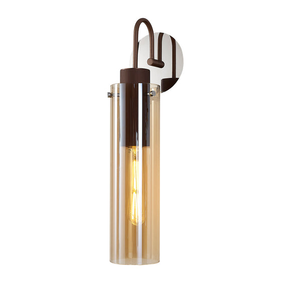 1 Light Tall Switched Wall Lamp, Mocha / Amber Glass (1230CHE23A)