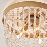 Glamorous 3 Light Semi Flush in Rose gold finish and clear beads (0711CEL90123)