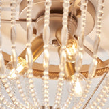 Glamorous 3 Light Semi Flush in Rose gold finish and clear beads (0711CEL90123)