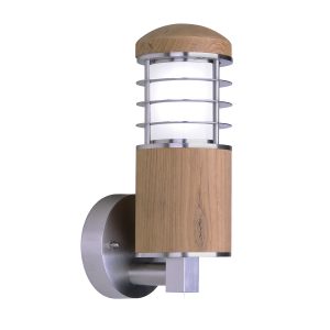 1 Light Outdoor Wall light- Teak / Stainless Steel finish - IP55 (0178POOW)