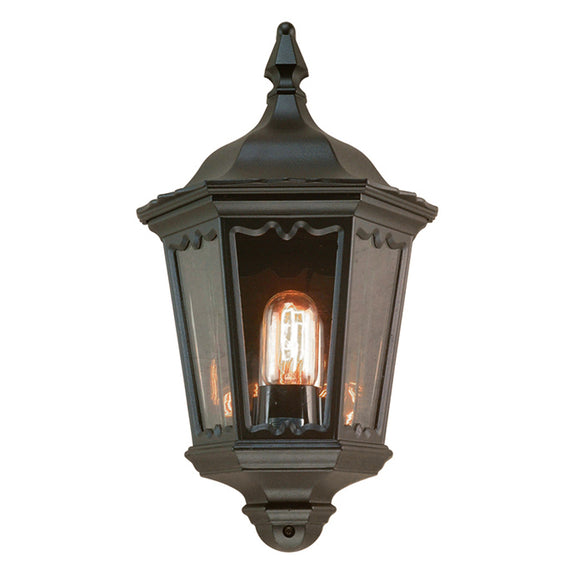 1 Light Outdoor Wall Half Lantern - Black finish - IP44 (0178MEDMD7)