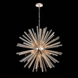 16 Light Round Pendant in Polished Nickel with Champagne Gold Glass (1230THU7D)