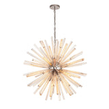 16 Light Round Pendant in Polished Nickel with Champagne Gold Glass (1230THU7D)