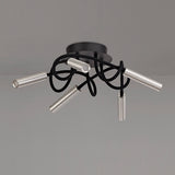 5 Light Flexible Ceiling Pendant, Black and Aluminium Finish (1230TUB15B)