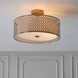 3 Light Flush in Gold with Frosted Glass (0711COR101568)