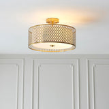 3 Light Flush in Gold with Frosted Glass (0711COR101568)