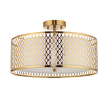 3 Light Flush in Gold with Frosted Glass (0711COR101568)