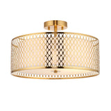 3 Light Flush in Gold with Frosted Glass (0711COR101568)