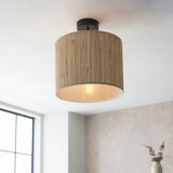 1 light Semi Flush in Woven Natural Seagrass (0711LON101695)
