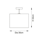 1 light Semi Flush in Woven Natural Seagrass (0711LON101695)